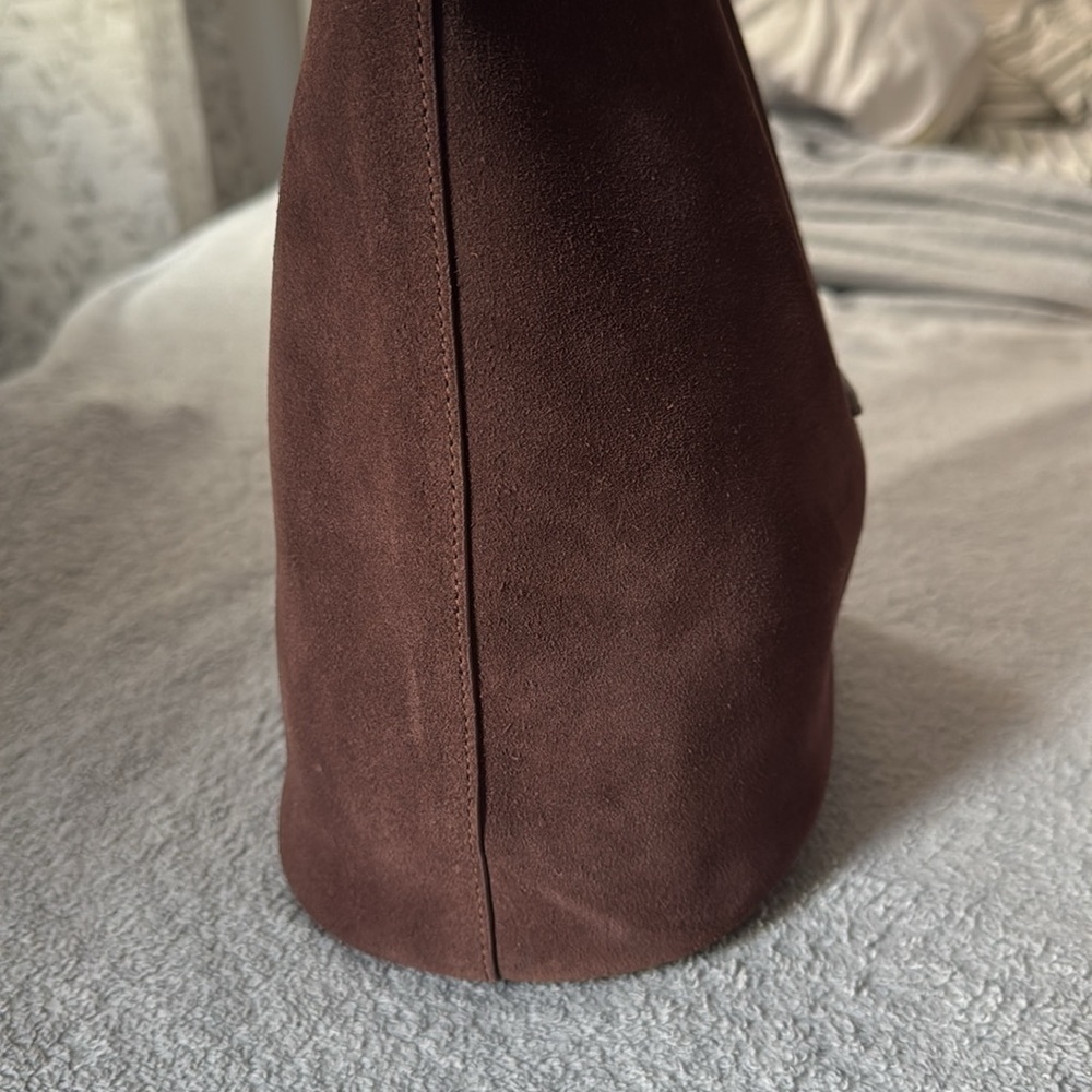 SIMKHAI Khai Suede Hobo Shoulder Bag in Cacao - Picture 16 of 17